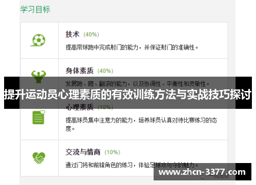 提升运动员心理素质的有效训练方法与实战技巧探讨
