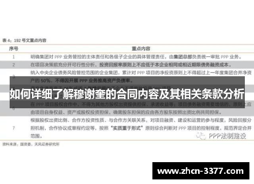 如何详细了解穆谢奎的合同内容及其相关条款分析 如何详细了解穆谢奎的合同内容及其相关条款分析