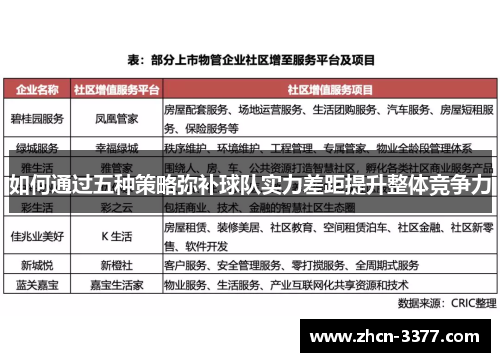 如何通过五种策略弥补球队实力差距提升整体竞争力 如何通过五种策略弥补球队实力差距提升整体竞争力